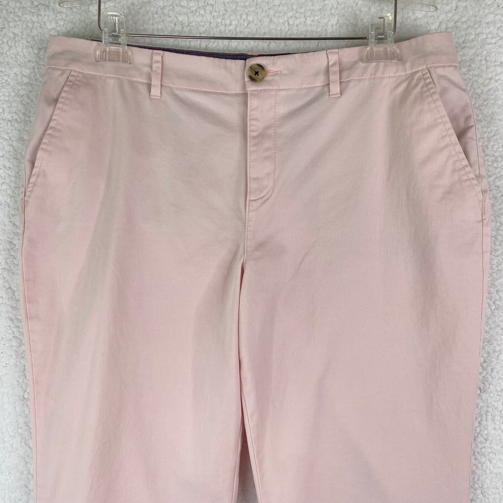 Tommy Hilfiger Womens 14 Pink Chino Pants Straight Leg Stretch Cotton Trousers